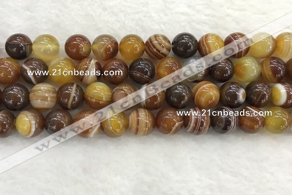 CAA1864 15.5 inches 12mm round banded agate gemstone beads