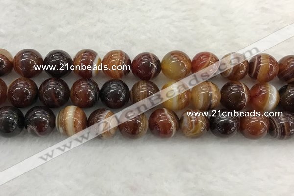 CAA1865 15.5 inches 14mm round banded agate gemstone beads