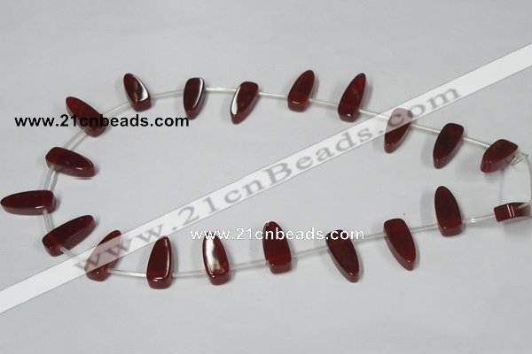 CAA187 15.5 inches 8*19mm freeform red agate gemstone beads