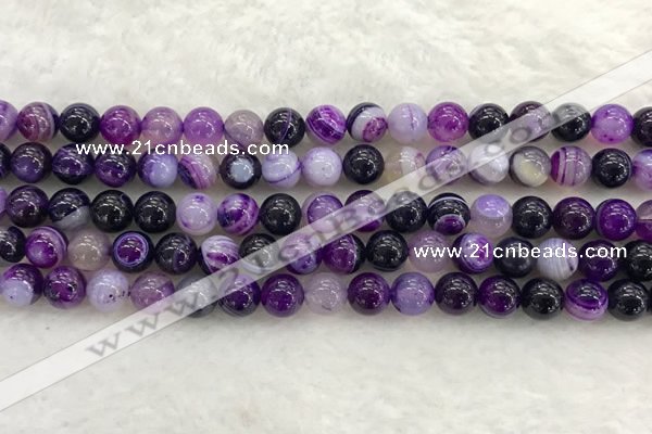 CAA1872 15.5 inches 8mm round banded agate gemstone beads