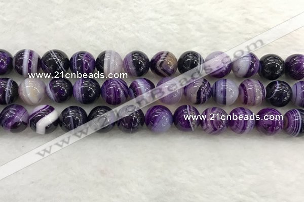 CAA1874 15.5 inches 12mm round banded agate gemstone beads