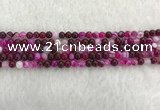 CAA1880 15.5 inches 4mm round banded agate gemstone beads