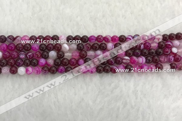 CAA1880 15.5 inches 4mm round banded agate gemstone beads