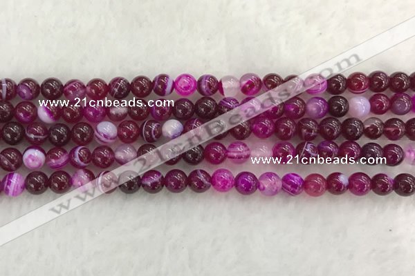 CAA1881 15.5 inches 6mm round banded agate gemstone beads