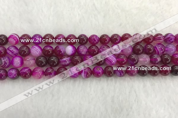 CAA1882 15.5 inches 8mm round banded agate gemstone beads