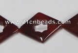 CAA189 15.5 inches 22*28mm diamond red agate gemstone beads