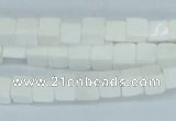 CAA19 15.5 inches 6*6mm cube white agate gemstone beads wholesale