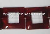 CAA191 15.5 inches 25*25mm square red agate gemstone beads