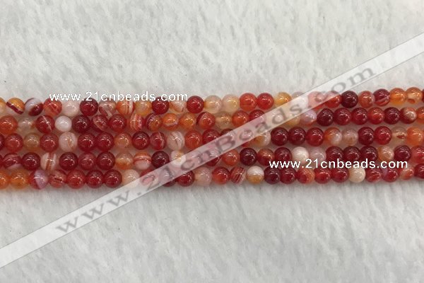 CAA1910 15.5 inches 4mm round banded agate gemstone beads