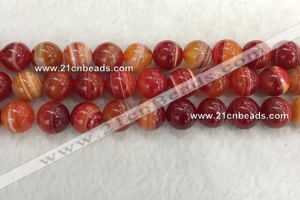 CAA1915 15.5 inches 14mm round banded agate gemstone beads