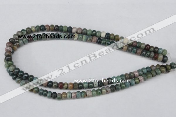 CAA192 15.5 inches 5*8mm rondelle indian agate beads wholesale