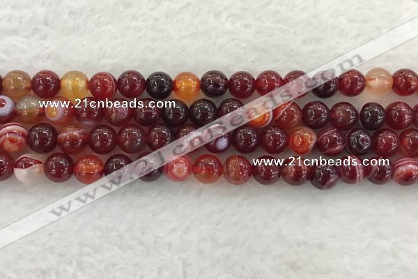 CAA1922 15.5 inches 8mm round banded agate gemstone beads