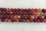 CAA1923 15.5 inches 10mm round banded agate gemstone beads