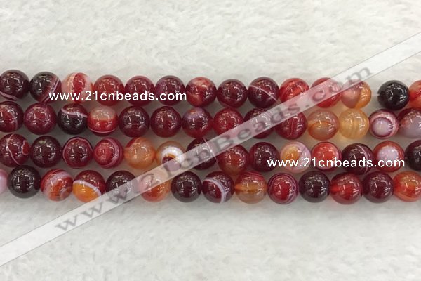 CAA1923 15.5 inches 10mm round banded agate gemstone beads