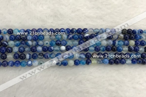 CAA1930 15.5 inches 4mm round banded agate gemstone beads