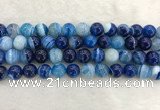 CAA1934 15.5 inches 12mm round banded agate gemstone beads