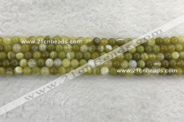 CAA1950 15.5 inches 4mm round banded agate gemstone beads