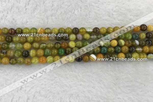 CAA1961 15.5 inches 6mm round banded agate gemstone beads