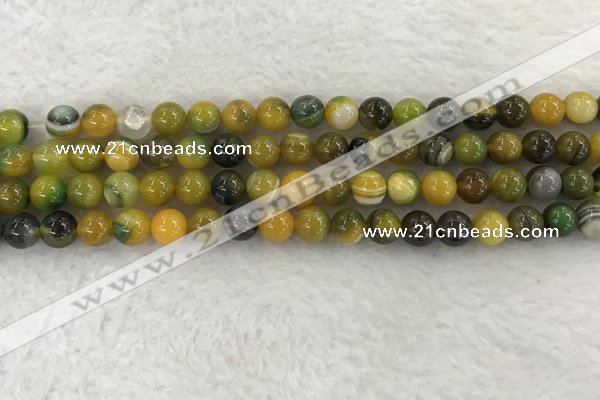 CAA1962 15.5 inches 8mm round banded agate gemstone beads