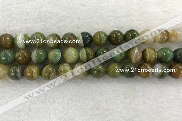 CAA1975 15.5 inches 14mm round banded agate gemstone beads
