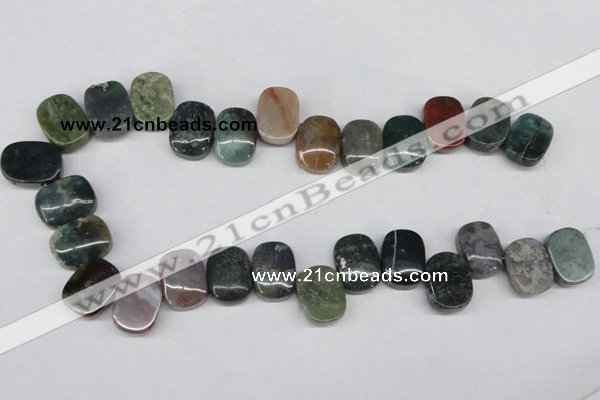 CAA199 Top-drilled 15*20mm oval indian agate beads wholesale