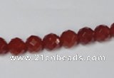 CAA200 15.5 inches 6mm faceted round red agate gemstone beads