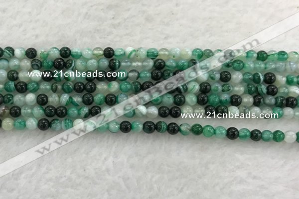 CAA2010 15.5 inches 4mm round banded agate gemstone beads