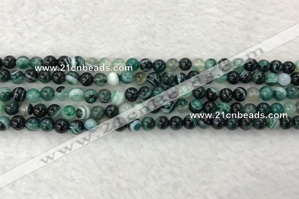 CAA2020 15.5 inches 4mm round banded agate gemstone beads