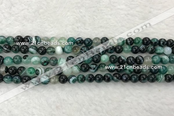 CAA2021 15.5 inches 6mm round banded agate gemstone beads