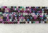 CAA2030 15.5 inches 4mm round banded agate gemstone beads