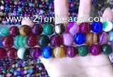 CAA2035 15.5 inches 14mm round banded agate gemstone beads