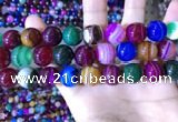 CAA2036 15.5 inches 16mm round banded agate gemstone beads