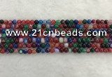 CAA2040 15.5 inches 4mm round banded agate gemstone beads