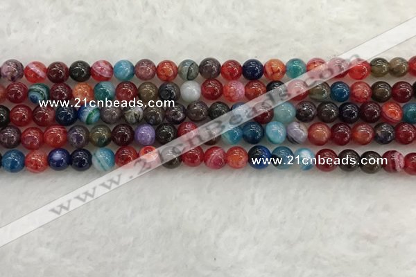 CAA2041 15.5 inches 6mm round banded agate gemstone beads