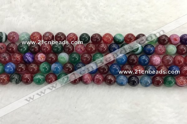 CAA2042 15.5 inches 8mm round banded agate gemstone beads