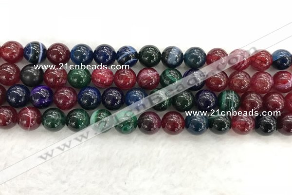 CAA2043 15.5 inches 10mm round banded agate gemstone beads