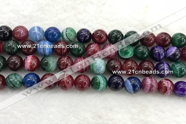 CAA2044 15.5 inches 12mm round banded agate gemstone beads