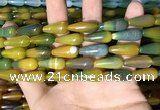 CAA2052 15.5 inches 8*20mm teardrop agate beads wholesale