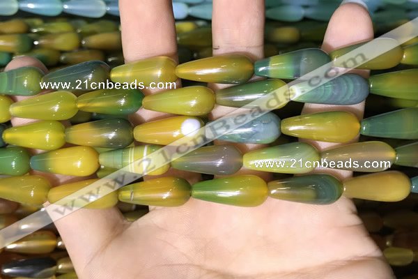 CAA2052 15.5 inches 8*20mm teardrop agate beads wholesale