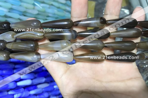 CAA2064 15.5 inches 10*30mm teardrop agate beads wholesale