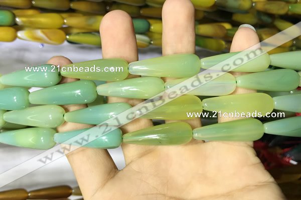 CAA2068 15.5 inches 10*30mm teardrop agate beads wholesale