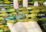 CAA2070 15.5 inches 10*30mm teardrop agate beads wholesale