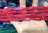 CAA2072 15.5 inches 10*30mm teardrop agate beads wholesale