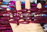 CAA2073 15.5 inches 10*30mm teardrop agate beads wholesale