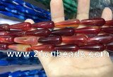 CAA2074 15.5 inches 10*30mm teardrop agate beads wholesale