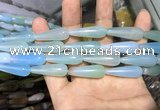 CAA2075 15.5 inches 10*30mm teardrop agate beads wholesale