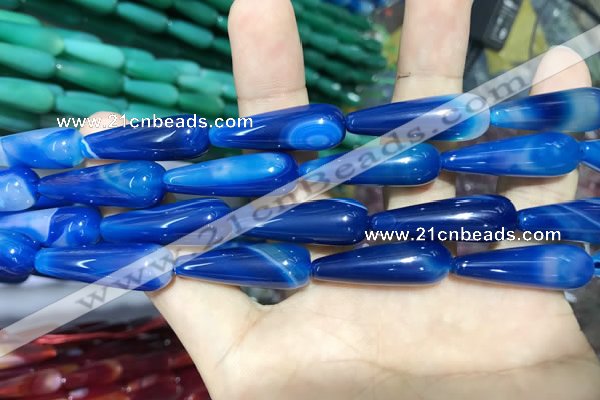 CAA2076 15.5 inches 10*30mm teardrop agate beads wholesale