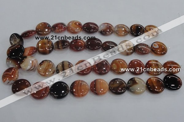 CAA209 15.5 inches 20mm flat round madagascar agate beads