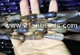 CAA2093 15.5 inches 10*30mm faceted teardrop agate beads