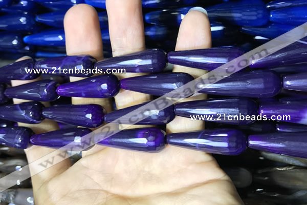 CAA2096 15.5 inches 10*30mm faceted teardrop agate beads